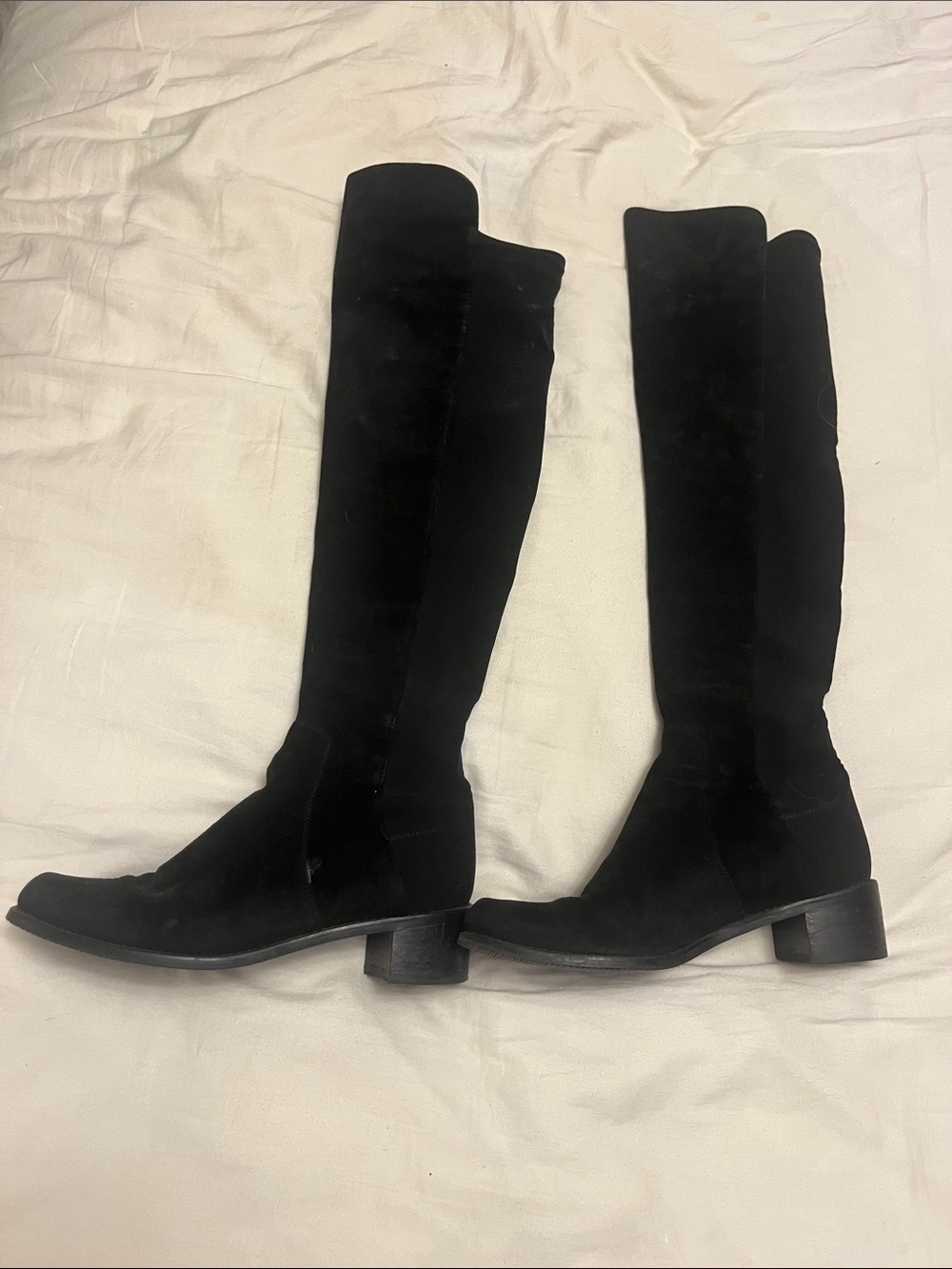 Stuart Weitzman Black Suede Knee High Boots 7.5 M